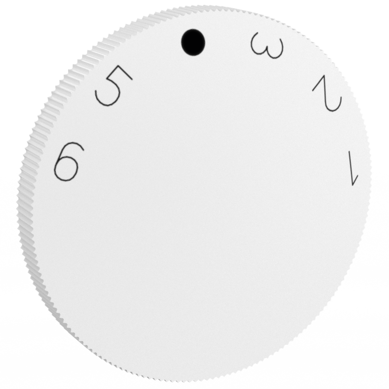 Alre ET-10 Adjustment knob for devices in B2000 series, scale 1…6, pure white, gloss Turkey