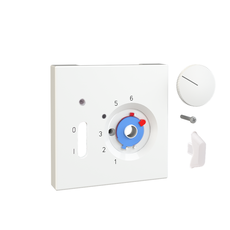 Alre JZ-035.420 Cover set for room thermostat RTBSU, 70×70 for MERTEN D-Life, lotos- / traffic / studio white (RAL 9016) gloss Turkey