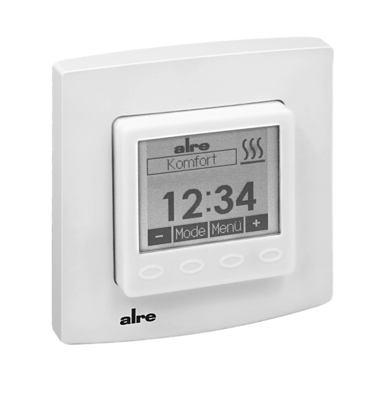 Alre HTRRUu210.021#21/V2 Room/underfloor temperature controller with timer, flush-mounted, alre frame, cover 50x50mm, pure white, gloss Turkey