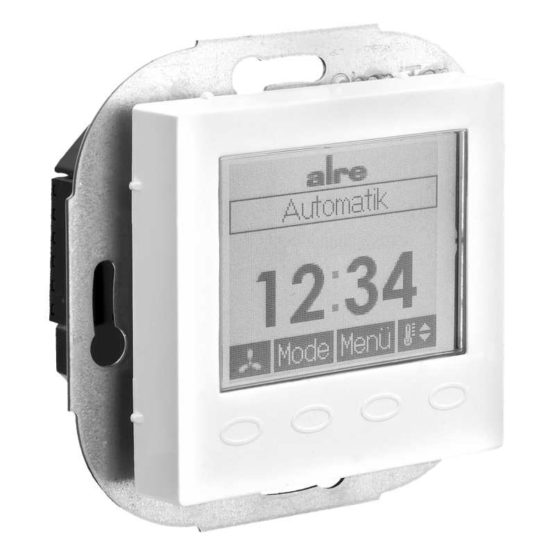 Alre KTRRUu257.456#55/V2 Room thermostat with timer, heating/cooling, flush-mounted, 24V AC/V DC, cover 55x55mm, pure white, gloss Turkey