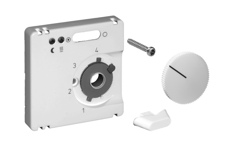 Alre JZ-009.000 Cover set for underfloor temperature controller FETR 101716, 50×50, pure white (RAL9010), gloss Turkey