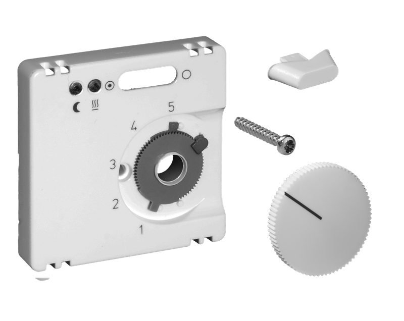 Alre JZ-005.110 Cover set for underfloor temperature controller FETR 101715, 55×55, pearl white (RAL1013), gloss Turkey