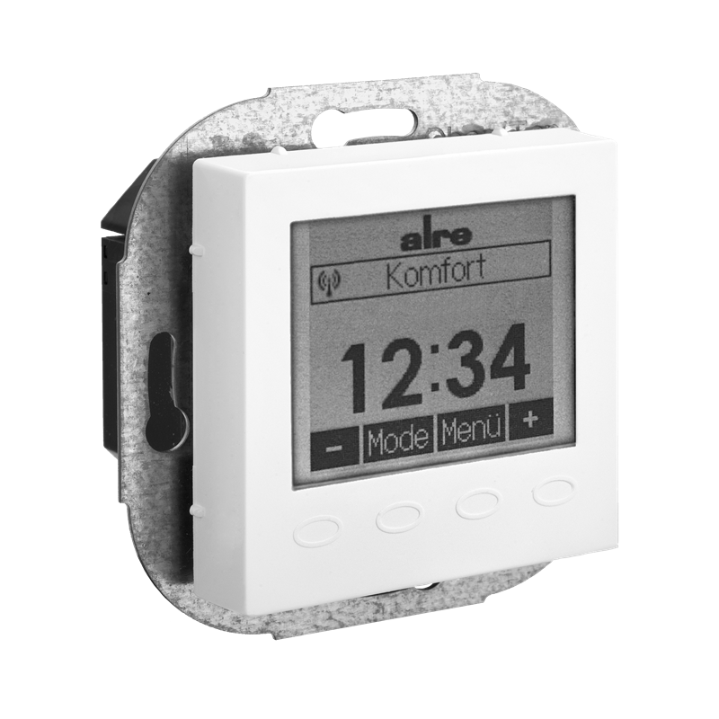 Alre FTRFUd210.123#57 Wireless room temperature sensor with timer, flush-mounted, cover 55x55mm, pearl white, gloss Turkey