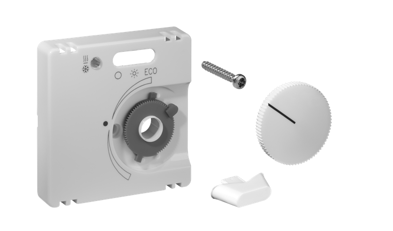 Alre JZ-007.110 Cover set for room thermostat for cooling ceilings KTRRU-052245, 55×55, pearl white (RAL1013), gloss Turkey