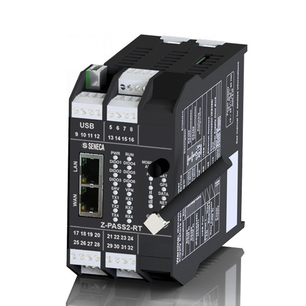 Seneca Z-PASS2-RT-S IEC 61131 IIoT Edge Controller, Straton IDE, 2 Eth ports, VPN, built-in I/O's, GPS receiver, 4G modem Turkey