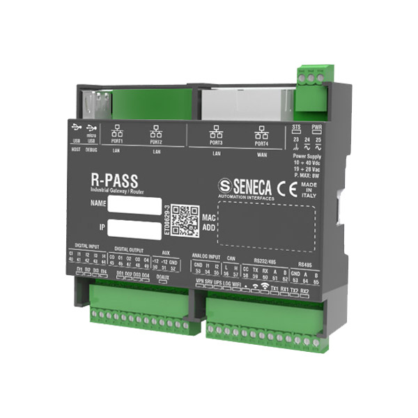 Seneca R-PASS-0-2-0 (-W-2-0)
        (HW rev. A0) IIoT Edge Gateway with built-in I/Os, datalogger, remote control functions, and VPN Turkey