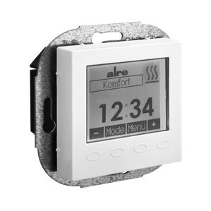 Alre HTRRUu210.021#55/V2 Room/underfloor temperature controller with timer, flush-mounted, cover 55x55mm, pure white, gloss