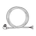 Keyence OP-88037 Power I/O cable, Right angle, 5 m