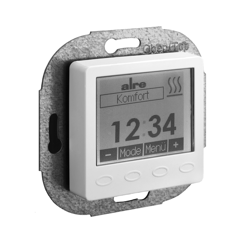 Alre HTRRUu210.021#09/V2 Room/underfloor temperature controller with timer, flush-mounted, cover 50x50mm, pearl white, gloss Turkiye