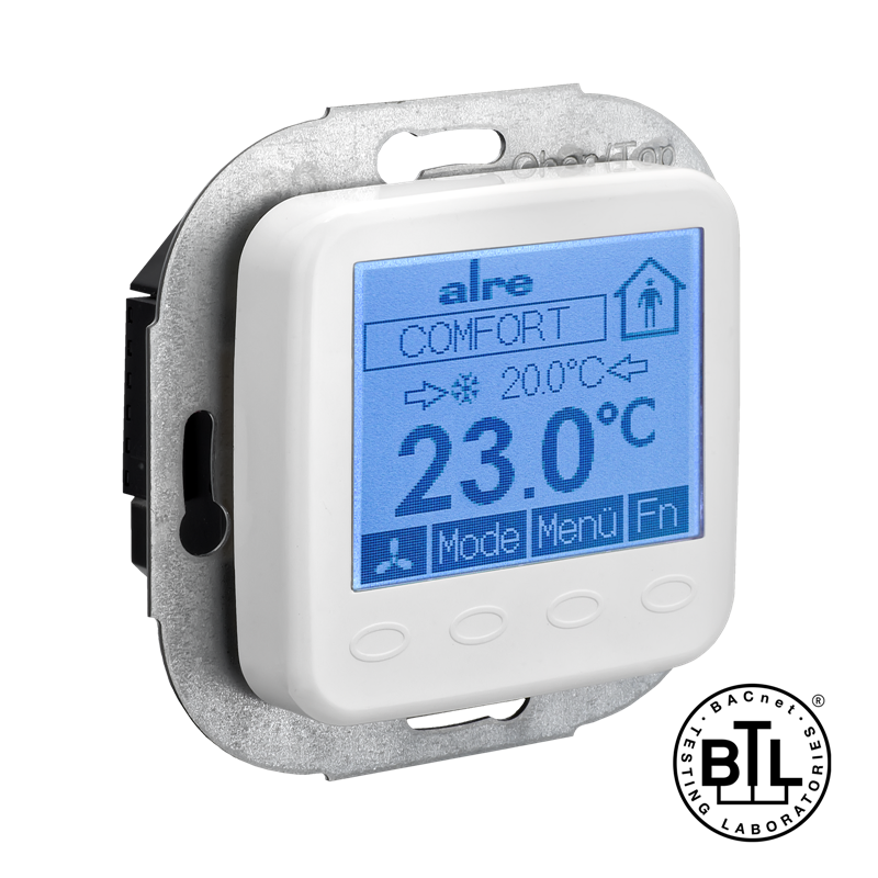 Alre KTRBUu217.456#28 BACnet room controller flush-mounted, 230V AC, cover fits BUSCH-JAEGER Reflex SI/SI Linear, pure white, gloss Turkiye