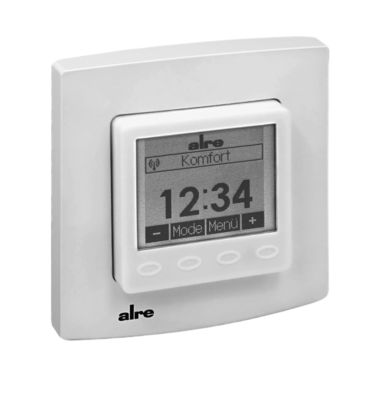 Alre FTRFUd210.123#21 Wireless room temperature sensor with timer, flush-mounted, alre frame, cover 50x50mm, pure white, gloss Turkiye