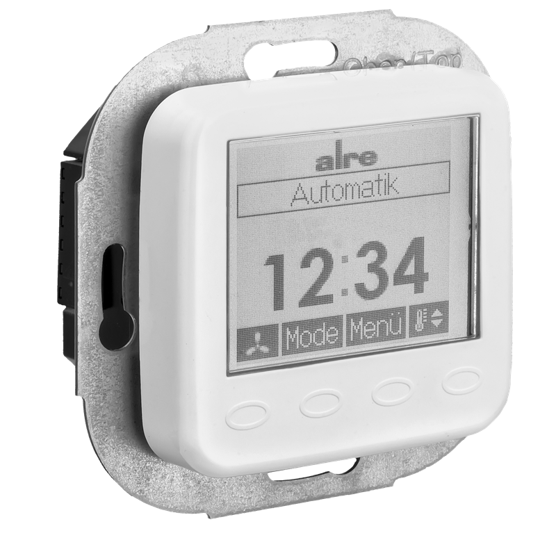 Alre KTRRUu257.456#28/V2 Room thermostat with timer, heating/cooling, flush-mounted, 24V AC/V DC, cover fits BUSCH-JAEGER Reflex SI/SI Linear, pure white, gloss Turkiye