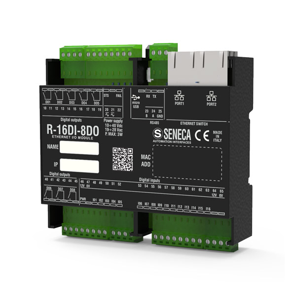 Seneca R-16DI-8DO Ethernet module 16 digital inputs / 8 digital relay outputs Turkiye