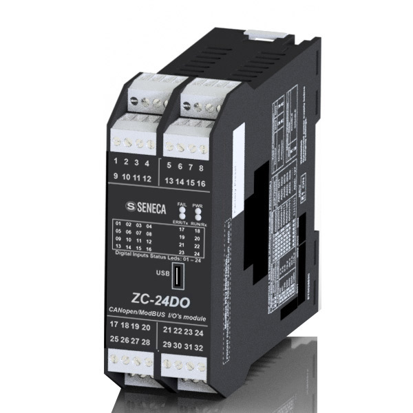 Seneca ZC-24DO 24 CH digital output CANopen / ModBUS RS485 Turkiye