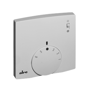 Alre RTBSB-201.065/02 Room thermostat, surface-mounted super flat, 5…30…°C, 230V AC, 2(1)A, two-way contact, heating/cooling switch, scale *…6 Turkiye