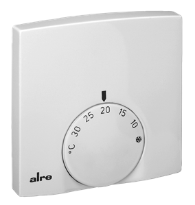 Alre RTBSB-201.000-20 Room thermostat, surface-mounted super flat, 5…30…°C, 230V AC, 2(1)A, NC contact, traffic/studio white RAL 9016 Turkiye