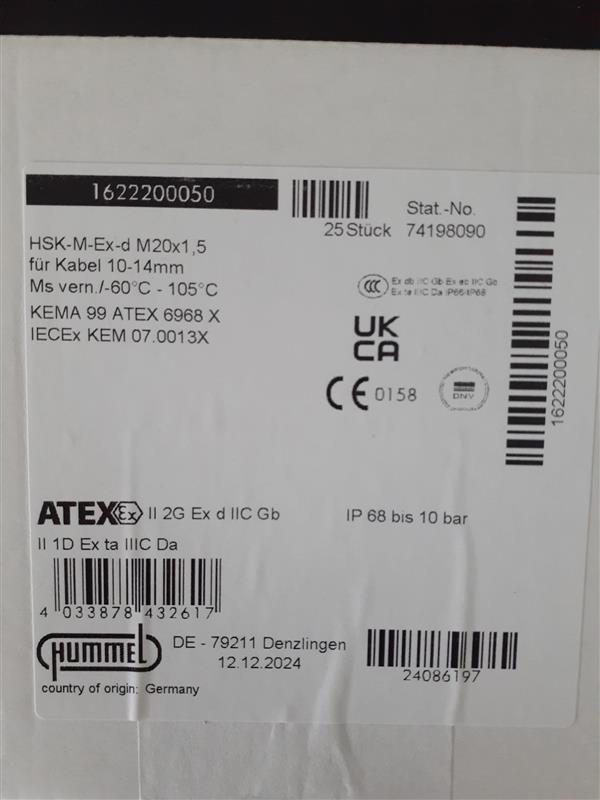 Hummel HSK-M-Ex-d M20x1,5 Kablo Rakoru_0 Turkiye