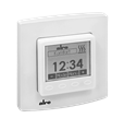 Alre HTRRUu210.021#21/7/V2 Room/underfloor temperature controller with timer, flush-mounted, alre frame, cover 50x50mm, pure white, gloss, remote sensor NTC2K for floor